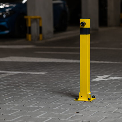 Blokada parkingowa słupek – na kłódkę, żółto-czarna - obrazek 5
