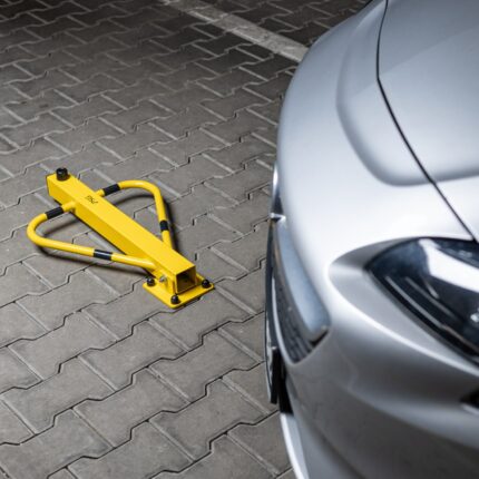 Blokada parkingowa typu pingwin – na kłódkę, żółto-czarna - obrazek 6
