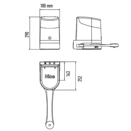 HOPP ERA ONE, napęd NICE do bram skrzydłowych o maksymalnej długości skrzydła do 2.4 m - zestaw - obrazek 7
