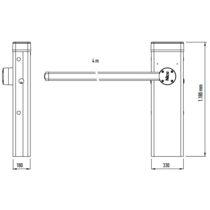 S-BAR, szlaban NICE elektromechaniczny z ramieniem o długości 4 m - zestaw - obrazek 5