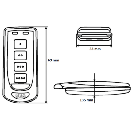 Pilot do bramy EAGLE czarny 4-kanałowy uniwersalny z kodem zmiennym oraz stałym – SEA - obrazek 3