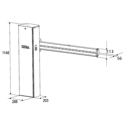 Owalne ramię do szlabanu VERG 24V L, 4 m, aluminium – SEA - obrazek 3
