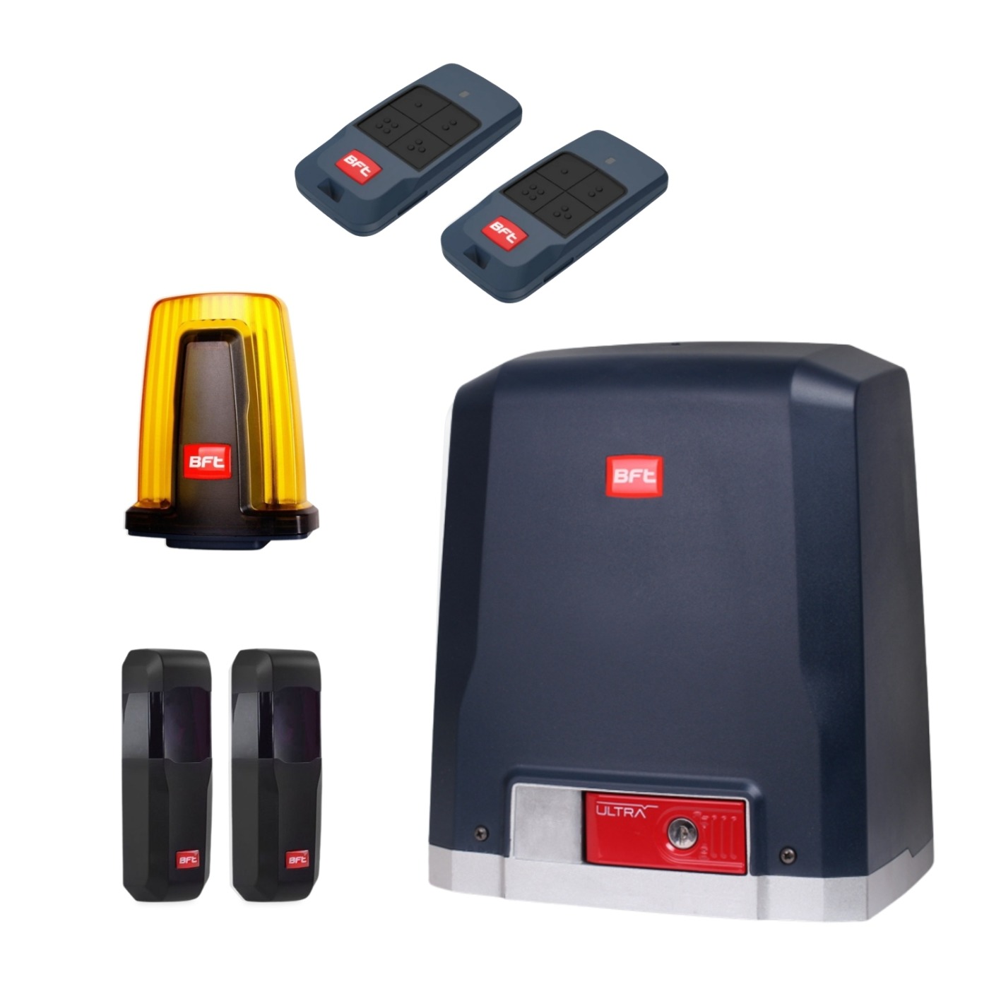 bft.2600881_01_08.2025.jpg BFT DEIMOS ULTRA A600 napęd do bram przesuwnych o maksymalnej masie 600 kg - zestaw z fotokomórkami Compacta, 2 pilotami MITTO C4 i lampą RADIUS LED BT A R1 - obrazek 1