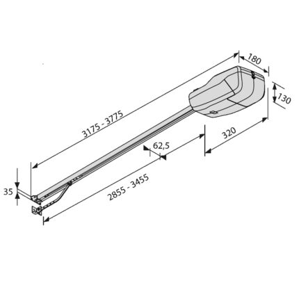 TIZIANO 31 zestaw BFT z szyną jezdna do bram garażowych o maksymalnej powierzchni drzwi 10m2 - obrazek 3