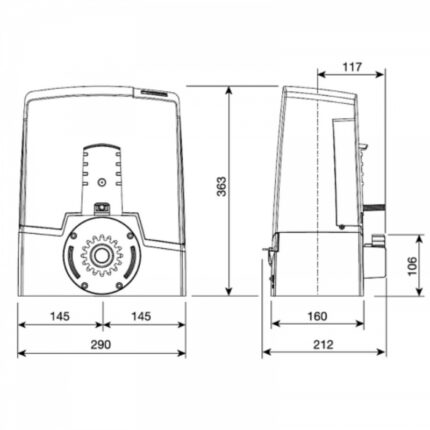 Zestaw promocyjny do bram przesuwnych o maksymalnej wadze 400 kg BXV 400 Safe CAME z 5 listwami stalowymi 60.051 - obrazek 4