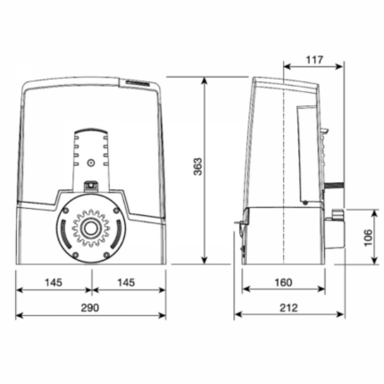 Zestaw BXV 6 Safe Came do bram przesuwnych o maksymalnej wadze bramy 600kg - obrazek 3