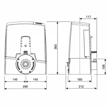 BXV 10 SAFE zestaw CAME do bram przesuwnych o maksymalnej wadze bramy do 1000 kg - obrazek 3