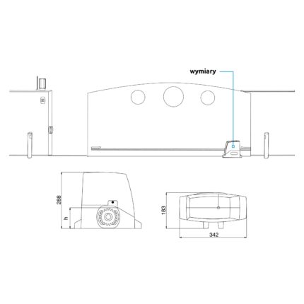 Zestaw ACER 8RM DL 042 230 V do bram przesuwnych do bram o maks. wadze 800 kg + 4 m listwa zębata z tworzywa (12 x L333 x 20 mm) - obrazek 9