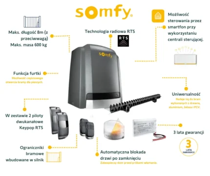 Napęd do bramy przesuwnej - Somfy Freevia 400 - obrazek 3