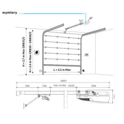 Zestaw PROBO PR 60 R - do bram garażowych o maksymalnej wielkości skrzydła 7 m² - obrazek 4